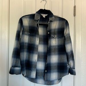 Old Navy - boyfriend plaid flannel shirt-Extra Small